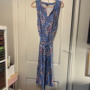 Talbots Blue Paisley Midi Dress